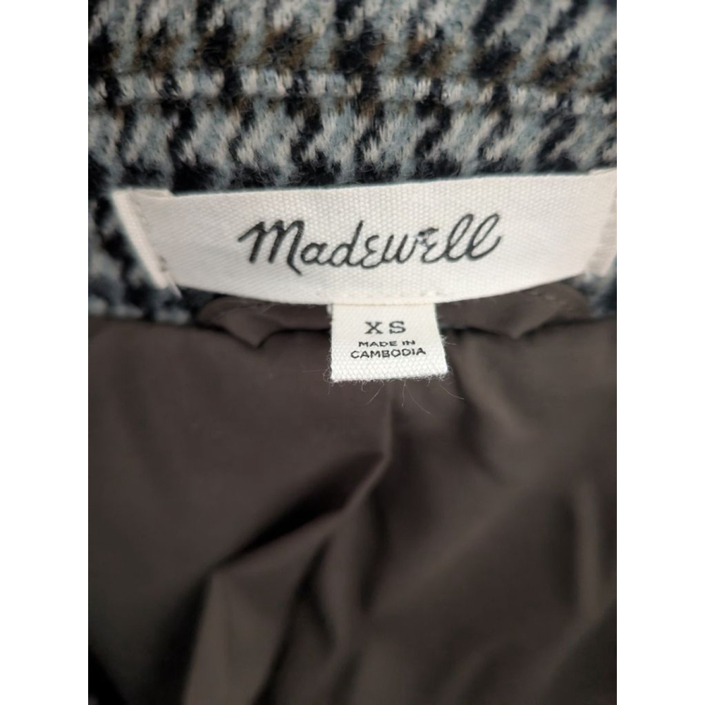 Women's Madewell Houndstooth Blazer XS (oversized ) Black Beige - Picture 10 of 11